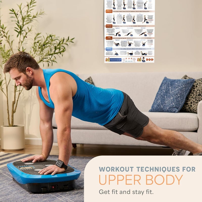 LifePro Whole Body Vibration Plate Workout Poster - Comprehensive Vibration Plate Exercise Machine Exercise Poster with Training Suggestions & Detailed Instructions in Convenient Workout Chart - Image 5